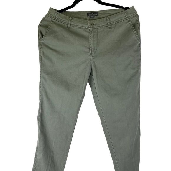 Eddie Bauer 100% cotton agave green khaki  denim style pants size S - Picture 3 of 10